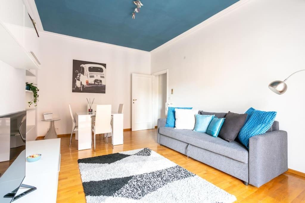 Blue Window In The Center Of Apartment *